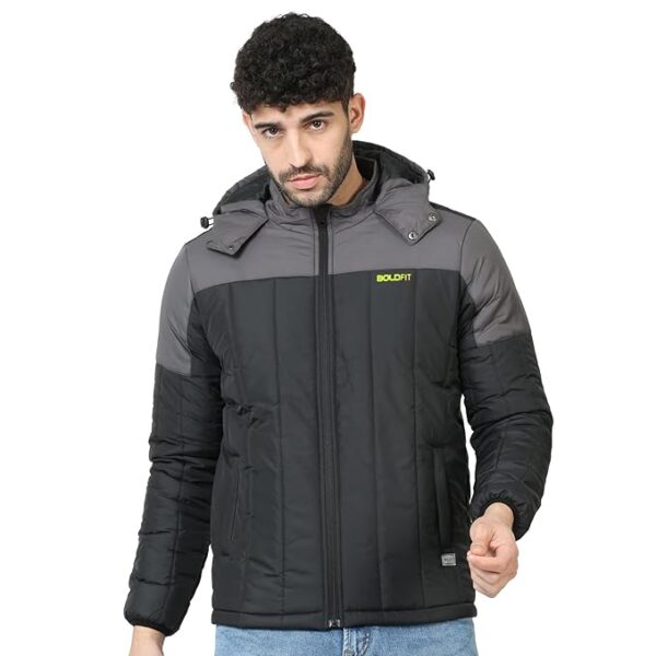 Boldfit Jacket For Men Winter Wear Puffer Standard Length Jacket For Men Monsoon Winter Wear For Men Hooded Winter Jackets For Men Padded Bomber Jacket For Men Full Sleeve Men's